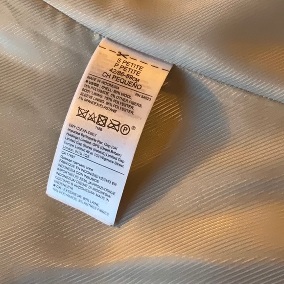 Banana Republic grey wool Moto Jacket Sz S Petite - Picture 4 of 6